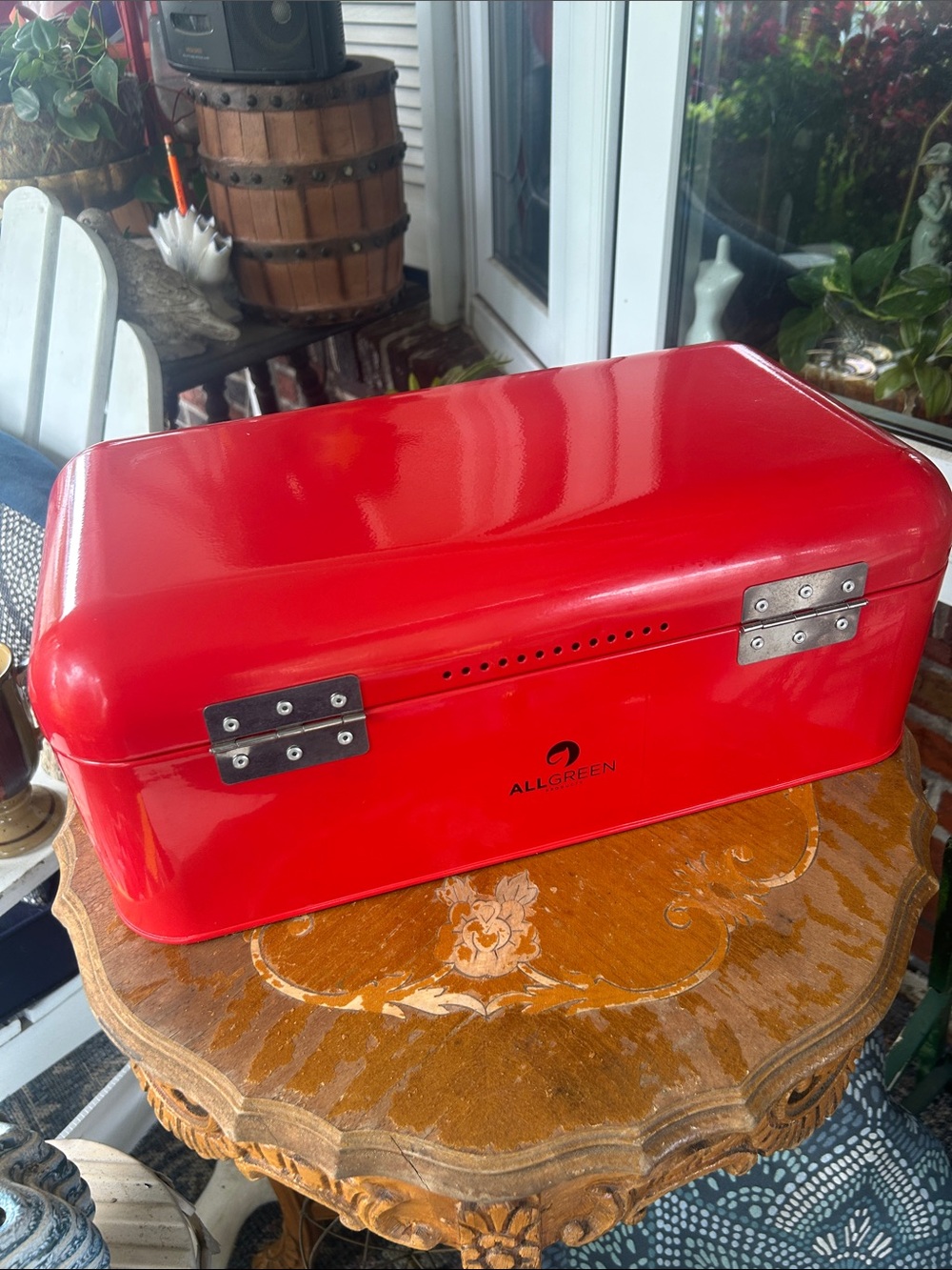 Red Bread Box Storage Container - Picture 3 of 10